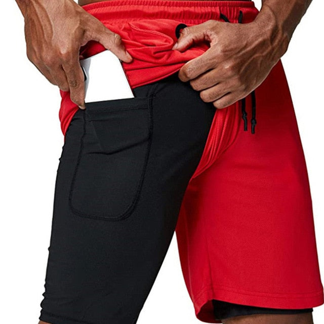 Men Running Shorts 2 In 1 Sport GYM Shorts Men New Design Jogging Fitness Training Shorts Quick Dry Basketball Shorts Male-5