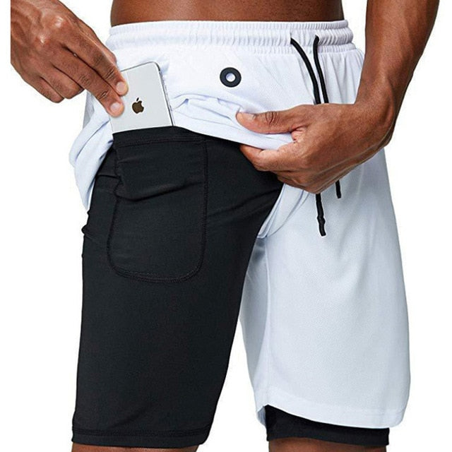 Men Running Shorts 2 In 1 Sport GYM Shorts Men New Design Jogging Fitness Training Shorts Quick Dry Basketball Shorts Male-13
