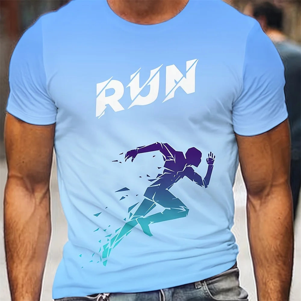 Factory2Freedom Men’s Running Pattern Print T-Shirt