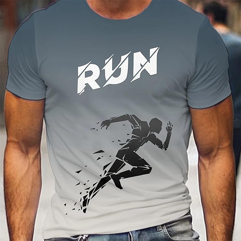 Factory2Freedom Men’s Running Pattern Print T-Shirt
