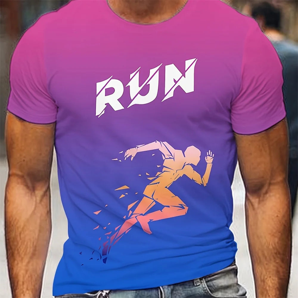 Factory2Freedom Men’s Running Pattern Print T-Shirt