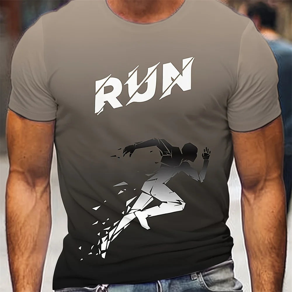 Factory2Freedom Men’s Running Pattern Print T-Shirt