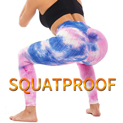 Booty Enhancing Tie-dye Print Workout Pants Gym Fitness Leggings High Waist Seamless Leggins Jogging Trousers Training Wear-4