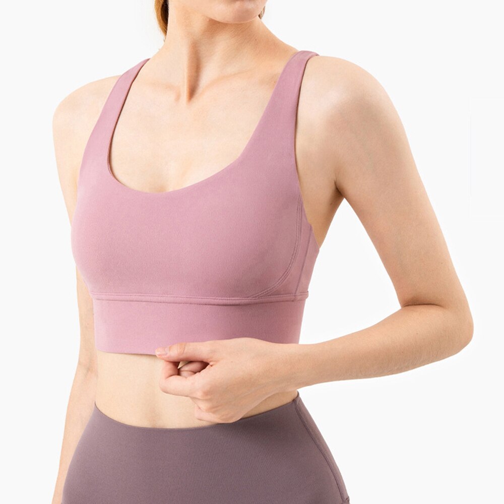 Seamless High Elastic Gym Bra For Women Sports Fitness Workout Tank Crop Top Jogging Running Energy Active Wear Gym Clothing-5