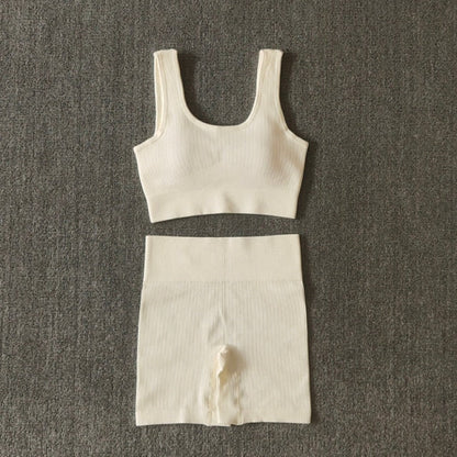 2PCS Women Yoga Set Gym Set Sexy Bra Seamless Sports Shorts Workout Running Clothing Gym Wear Athletic Sport Suit-11